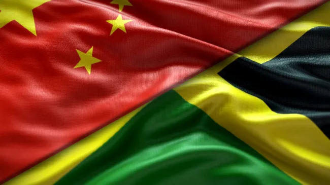 Chinese and Jamaican flag